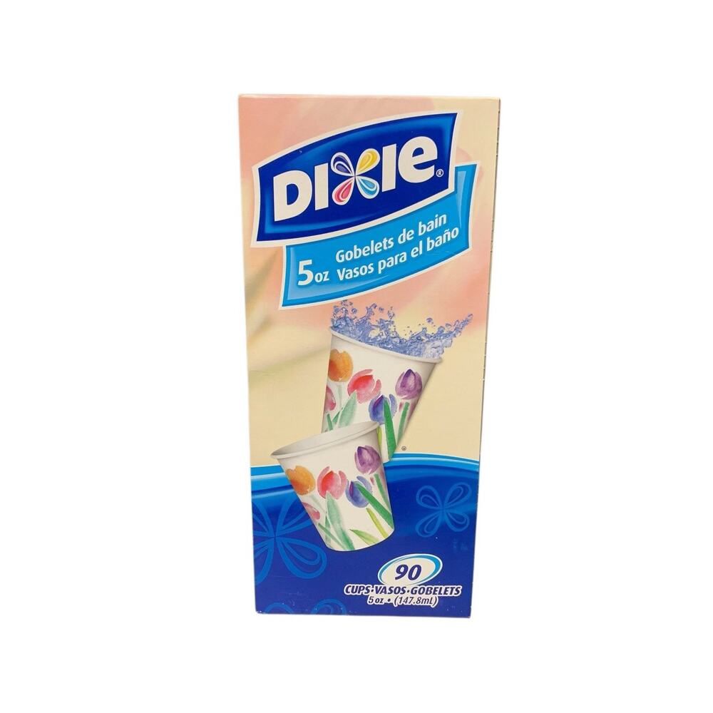 NEW Dixie Cups Disposable 3 Oz Bath Cups Rosy Watercolors 90 CT Unopened Box